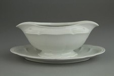 Sauciere mit Teller einteilig Hutschenreuther Weimar Weiß