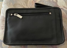Handgelenktasche Herrentasche hochwertiges Leder schwarz
