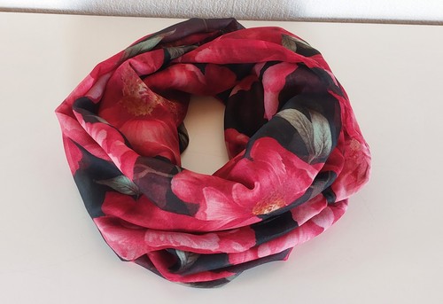 Loopschal geblümt rot - , rosa