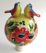 VINTAGE ROSENKUGEL GARTENKUGEL DEKO KERAMIK / TON GARTEN OBJEKT KUGEL