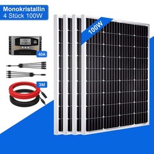 Gliese Solaranlage Basic-Starter Bausatz mit 4 Stück 100W 12V Mono Solarmodul