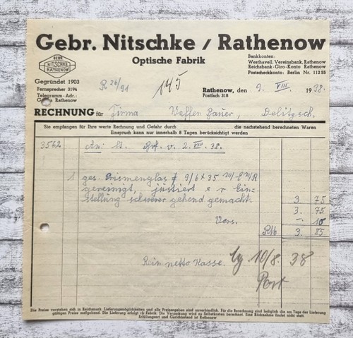 1938 nitschke optische fabrik - 1938,