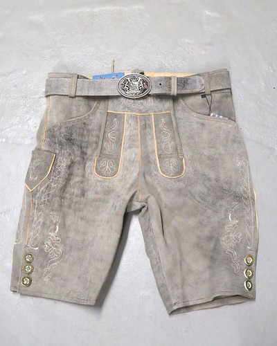 Kurze lederhose hellgrau - kurze,
