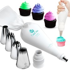 Profi Gebäckset 7tlg. Wiederverwendbare Hülsentasche 45cm + 4 Do...