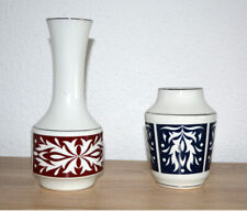 2 Alte DDR Vasen Spechtsbrunn Porzellan Thüringen in rot- und blau weiss 