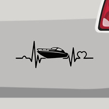 Aufkleber Herzschlag Motorboot Yacht See Sticker Kleber Auto Motorrad Laptop