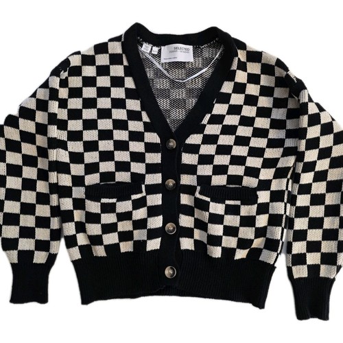 Strickjacke schachbrettmuster - strickjacke,