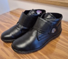 Semler Damen Halbstiefel Extraweit mit Klettverschluss Gr. 37,5 Schwarz