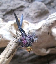 Gilchrist Fliegen. 3 x Goldkopfnymphen GLASS BODIED DAMSEL. Auswahl von Größen 