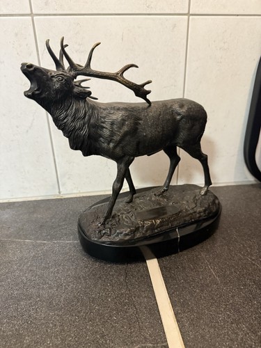 Bronze hirsch marmorplatte - hirsch,