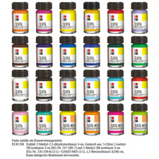 Marabu TEXTIL & TEXTIL NEON - Textilfarbe, 15ml-Glas