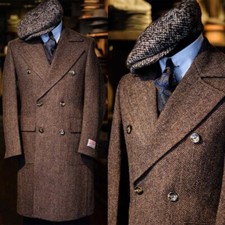 Herringbone Tweed-Mantel Für