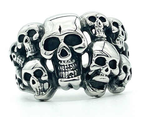 Skull edelstahl ring biker - edelstahl,