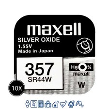 10 x Maxell 357 Uhrenbatterien
