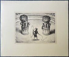 A. Paul Weber, Die Dressur, Lithographie, 1972, handsigniert
