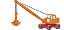 Minis N Fuchs F 301 Bagger, Gittermast m. Schaufel, orange/rot LC4703