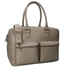 Wickeltasche mit 2 Fronttaschen | Taupe | Echt Leder | mit Unterlage