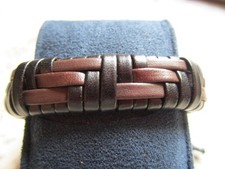 Leder Armband Schwarz-Braun Streifen Verstellbar