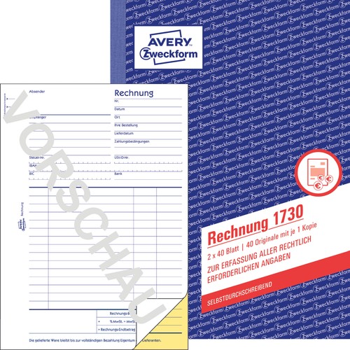 Zweckform rechnung 1730 a5 - 5x,