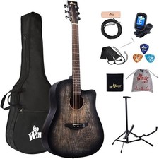 Winzz Westerngitarre 4/4 Akustikgitarre f. Anfänger Erwachsene&Kinder guitar 41"