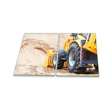 Herdabdeckplatte Ceran 2-Teilig 2x40x52 Auto Gelb Abdeckung Spritzschutz Glas