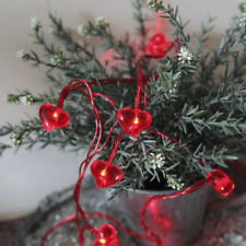 LED Lichterkette Herzen Deko 10 rote LED Batterie Timer Hochzeit Valentinstag