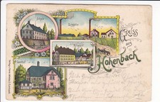 SACHSEN , KREIS LEIPZIG , LITHO GRUSS AUS HOHENBACH , COLDITZ , 1914