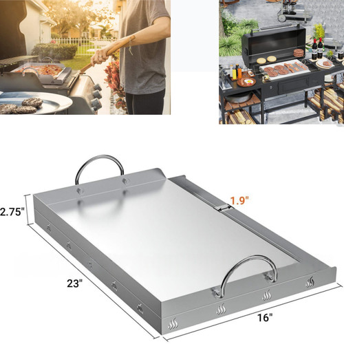 Groß bbq edelstahl plancha - groß,