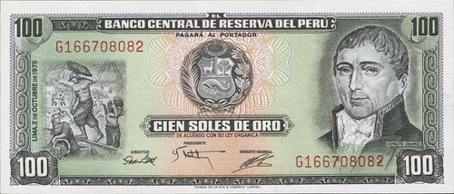 Peru 108 100 soles oro - de,