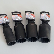 Kraft-Steckschlüssel-Einsatz Zwölfkant Vielzahn, Antrieb 1/2", tief, SW 21-46 mm