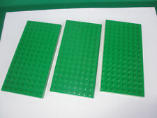 3 Lego Bauplatten Platte 8 x 16 Noppen 6,5 x 12,5 cm  grün dick  (100224B)