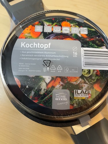 Kochtopf mit glasdeckel 16 - kochtopf,