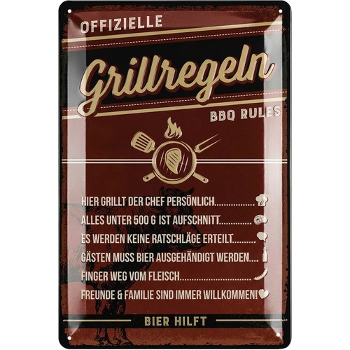 Retro blechschilder grillen - retro,