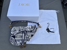 100% ORIGINAL DIOR SADDLE BAG DE JOUY REVERSE COLOUR M808 BLAU ECRU 25,5x20x6,5