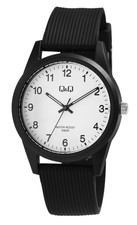 Q&Q by Citizen Uhr Silikon Armband Schwarz 10 Bar Wasserdicht Unisex