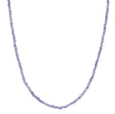 BAILYSBEADS zarte natürliche Tansanit-Kette Halskette Collier D-2mm neu