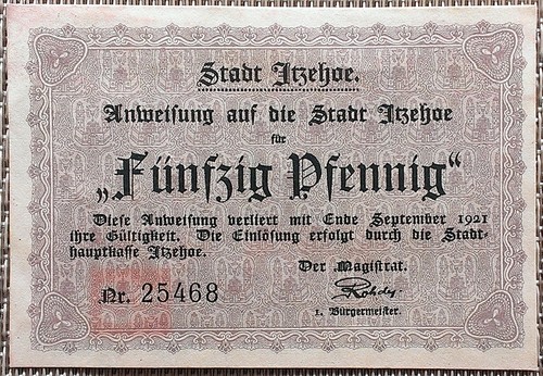 Notgeld pfennig itzehoe - pfennig,