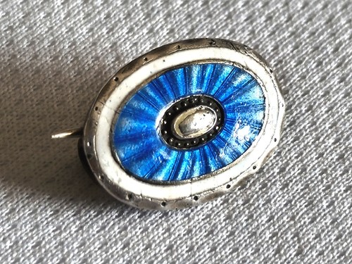 Kleine antike emaille brosche - kleine,
