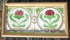 Jugendstil Fliese art nouveau tile Belgien Blumen spitze floral rar schön apart
