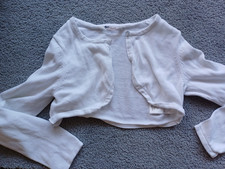 Bolero Mädchen Westchen Gr. 134/ 140 von H&M Wie Neu! weiß weiche Baumwolle süß