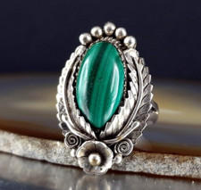 Ring Silber 925 Malachit grün