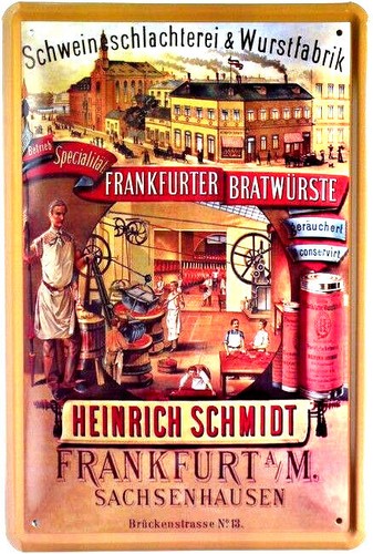 Blechschild 20x30 frankfurter - 20x30,