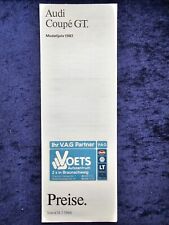 Audi Coupe GT  Preisliste von 7.1986   AH Voets