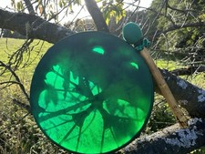 Schamanische Rahmentrommel, 45 cm,Schamanentrommel bespannt mit Wasserbüffelhaut