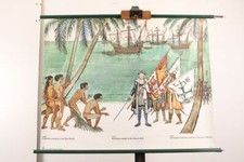 Schulwandkarte Kolumbus landet