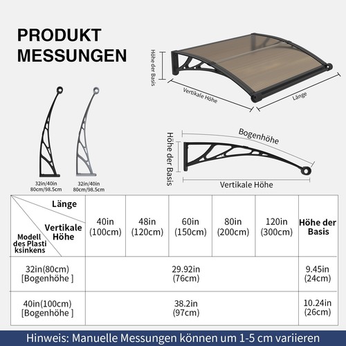 Vordach haustürvordach 350cm - vordach,