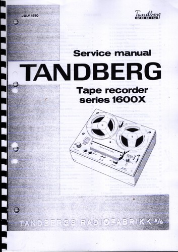 Service manual tandberg 1600x - manual,