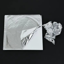 100 x  Blatt Silber Blattsilber Schlagmetall Thailand ca. 8,5cmx8cm Blatt Gold