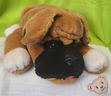 steiff 078101 - Jungboxer Bobby 35cm Webpelz braun liegend grünLederhalsband KF