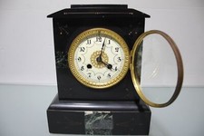 Jugendstil Antike Kaminuhr Tischuhr aus Marmor Ohne Schlüssel!